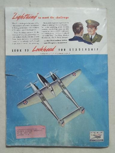 photo of 40s vintage Flying & Popular Aviation magazine w/ many old airplane photos #5