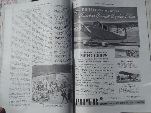 photo of 40s vintage Flying & Popular Aviation magazine w/ many old airplane photos #3