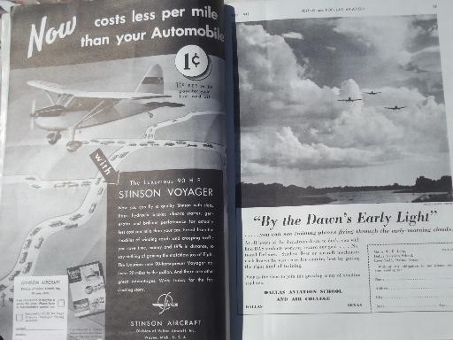 photo of 40s vintage Flying & Popular Aviation magazine w/ many old airplane photos #5