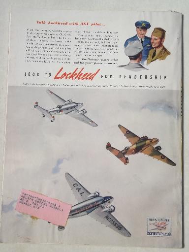 photo of 40s vintage Flying & Popular Aviation magazine w/ many old airplane photos #6