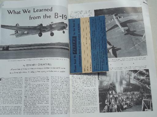 photo of 40s vintage Flying & Popular Aviation magazine w/ many old airplane photos #2