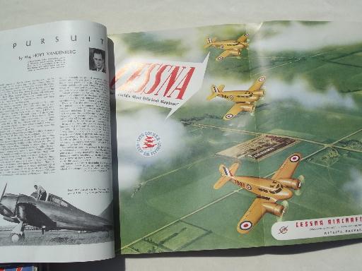 photo of 40s vintage Flying & Popular Aviation magazine w/ many old airplane photos #5