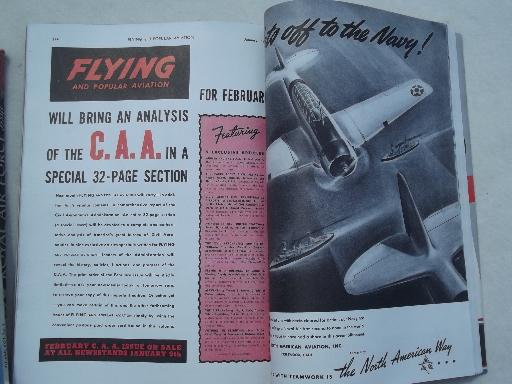 photo of 40s vintage Flying & Popular Aviation magazine w/ many old airplane photos #2