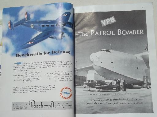 photo of 40s vintage Flying & Popular Aviation magazine w/ many old airplane photos #4