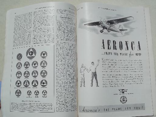 photo of 40s vintage Flying & Popular Aviation magazine w/ many old airplane photos #2