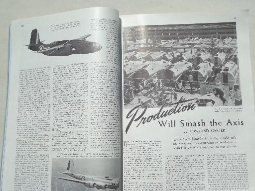 photo of 40s vintage Flying & Popular Aviation magazine w/ many old airplane photos #3