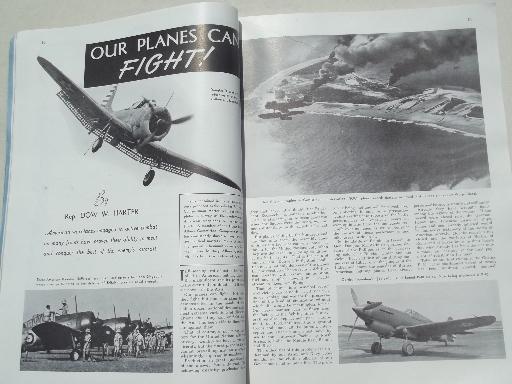 photo of 40s vintage Flying & Popular Aviation magazine w/ many old airplane photos #4