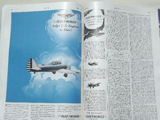 photo of 40s vintage Flying & Popular Aviation magazine w/ many old airplane photos #5