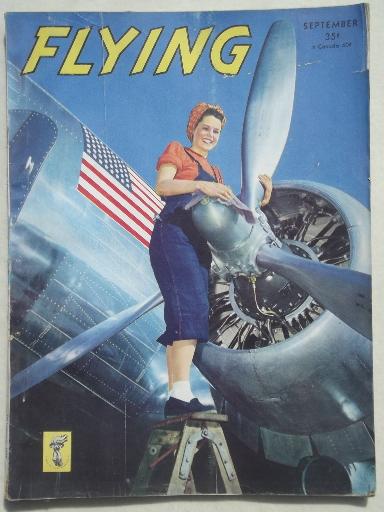 photo of 40s vintage Flying magazine, from airplane pilot estate collection #1