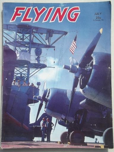 photo of 40s vintage Flying magazine, from airplane pilot estate collection #1