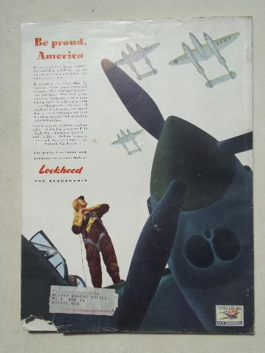 photo of 40s vintage Flying & Popular Aviation magazine w/ many old airplane photos #6