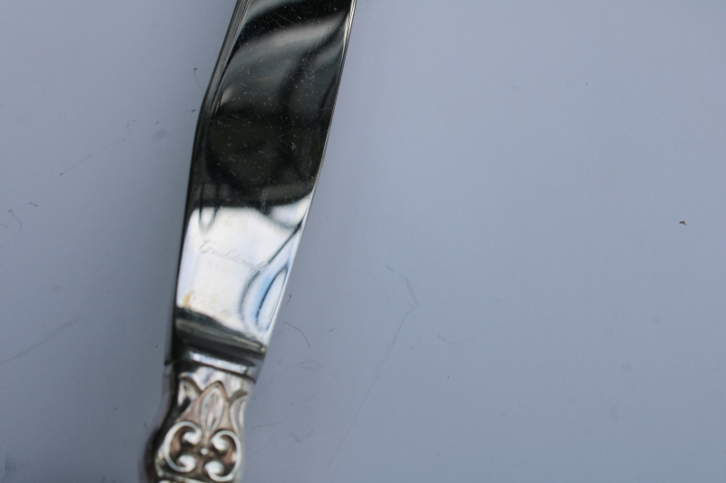 photo of 40s vintage Guildcraft silver plate flatware Astrid dinner & salad forks, butter & table knives  #9