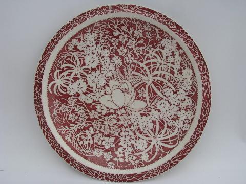 photo of 40s vintage Hawaiian Flowers plates, Don Blanding Vernon Kilns ware #2