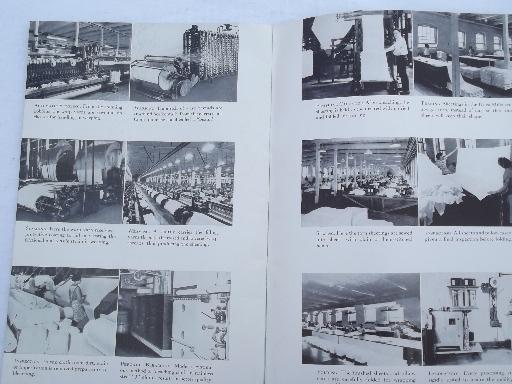 photo of 40s vintage Utica Mohawk catalog, bed sheet types, cotton fabric swatches #6