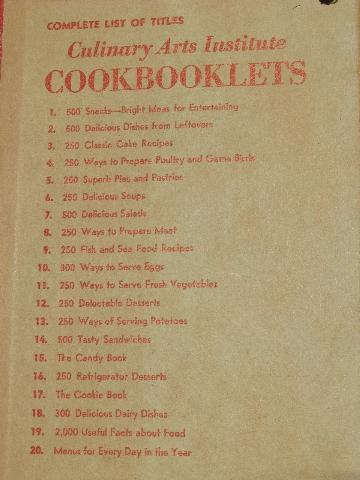 photo of 40s vintage cookbook recipe booklets binder, Encyclopedia of Cooking #7