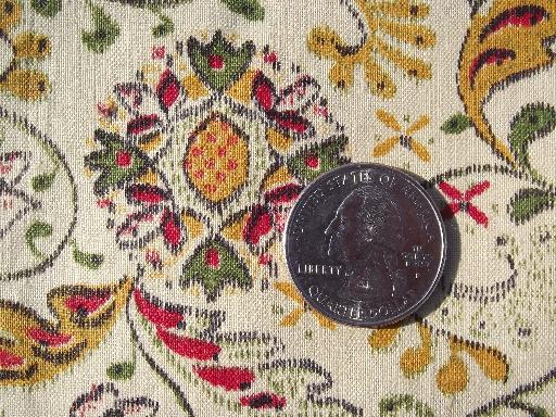 photo of 40s vintage cotton quilting fabric, Early American style floral print #2