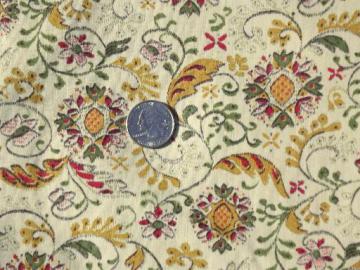 catalog photo of 40s vintage cotton quilting fabric, Early American style floral print