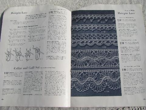 photo of 40s vintage crochet booklets lot, lacy trims, lace edging patterns #5