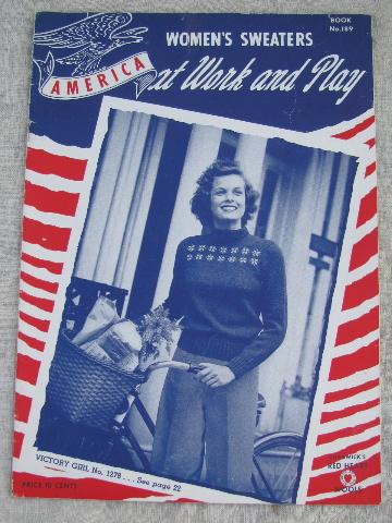 photo of 40s vintage wartime WWII Victory knitting booklets, lots of sweaters #3