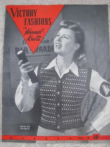 photo of 40s vintage wartime WWII Victory knitting booklets, lots of sweaters #6