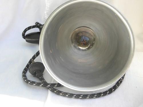 photo of 40s vintage work light, industrial shade spotlight, hand-held electric lamp #3