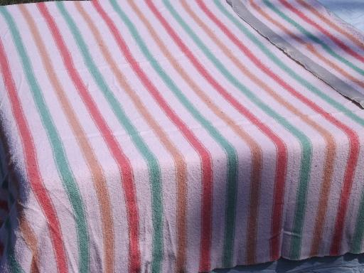 photo of 40s-50s vintage camp blankets, plaid and buffalo check cotton blanket lot #4