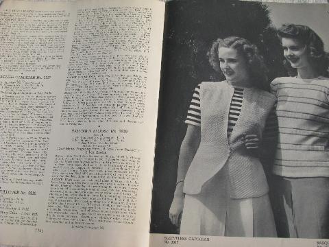 photo of 40s-50s vintage knitting pattern booklets and magazines, lots of sweaters #9