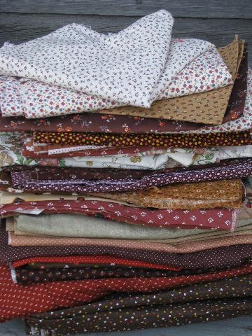 photo of 45 lbs print fabric scraps lot, tiny prints / florals for quilting or doll clothes #3