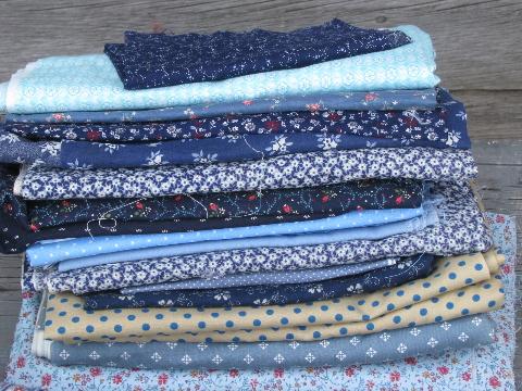 photo of 45 lbs print fabric scraps lot, tiny prints / florals for quilting or doll clothes #4