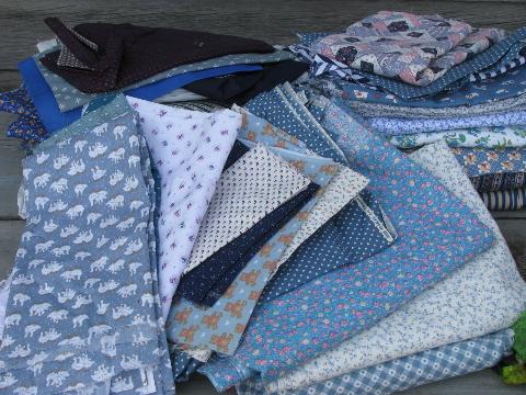 photo of 45 lbs print fabric scraps lot, tiny prints / florals for quilting or doll clothes #5