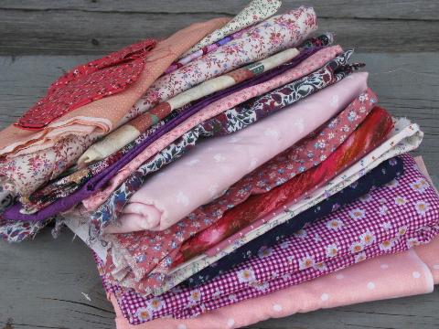 photo of 45 lbs print fabric scraps lot, tiny prints / florals for quilting or doll clothes #6