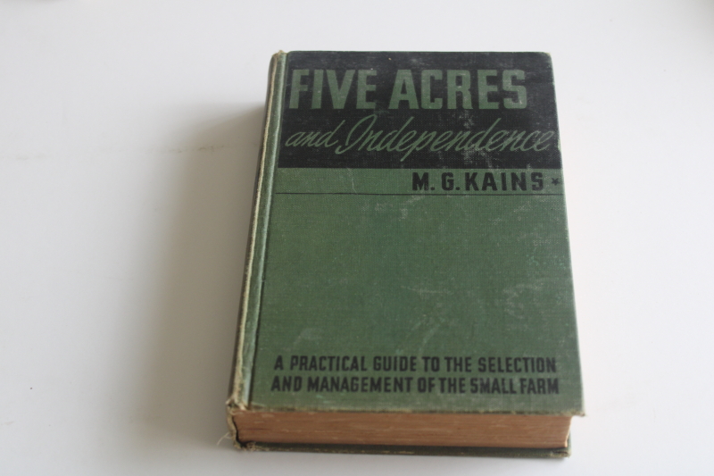 photo of 5 Acres and Independence, back to the land homesteading 1940s vintage book  #1