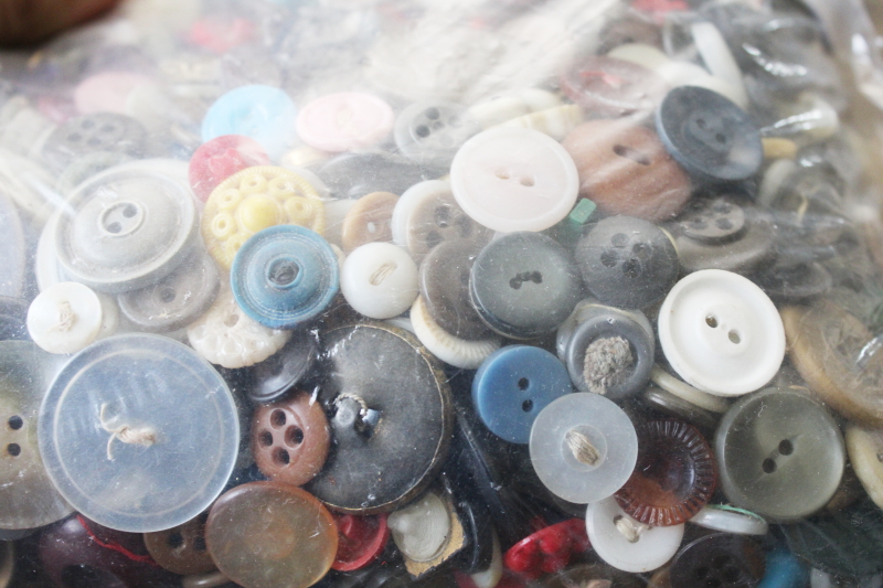 photo of 5 POUNDS lot old, antique, vintage buttons, button box collection from estate #4