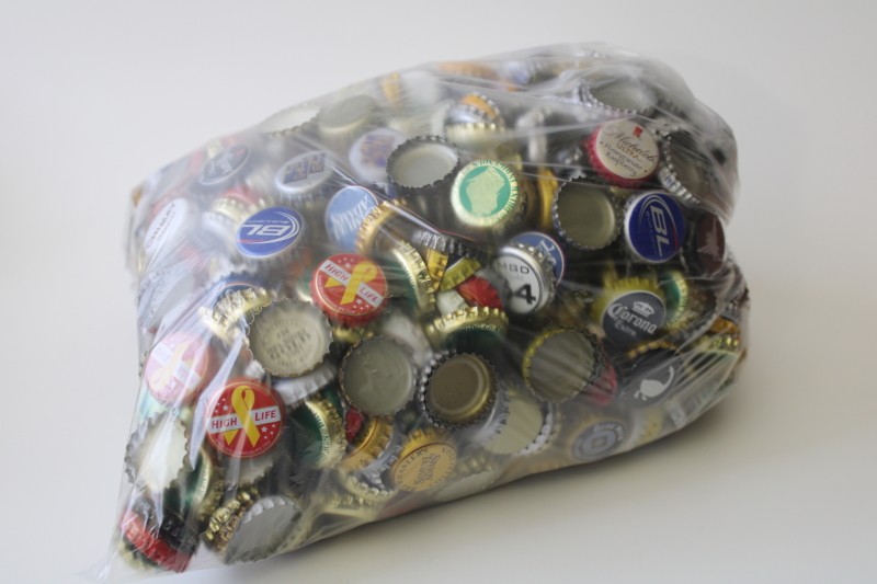 photo of 5 plus pounds assorted used beer bottle caps for junk crafts or upcycle projects #1