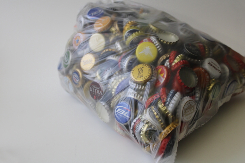 photo of 5 plus pounds assorted used beer bottle caps for junk crafts or upcycle projects #3