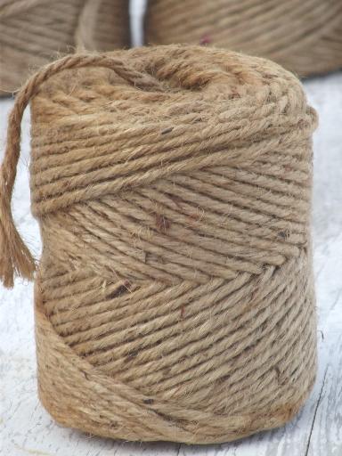 photo of 5 spools of vintage jute twine, natural rope color cord new old stock rolls  #2