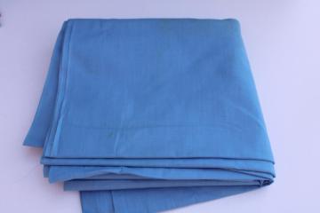 catalog photo of 5 yards 36 inch wide vintage cotton fabric, classic blue shirting 1940s 1950s