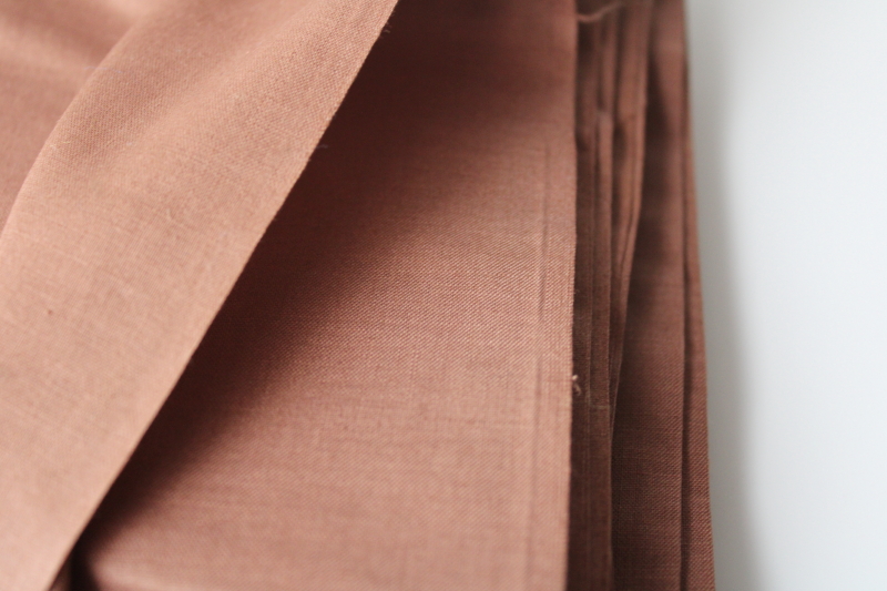 photo of 5 yards vintage cotton poly blend fabric, milk chocolate brown solid quilting weight fabric  #3