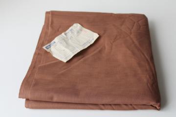 catalog photo of 5 yards vintage cotton poly blend fabric, milk chocolate brown solid quilting weight fabric 