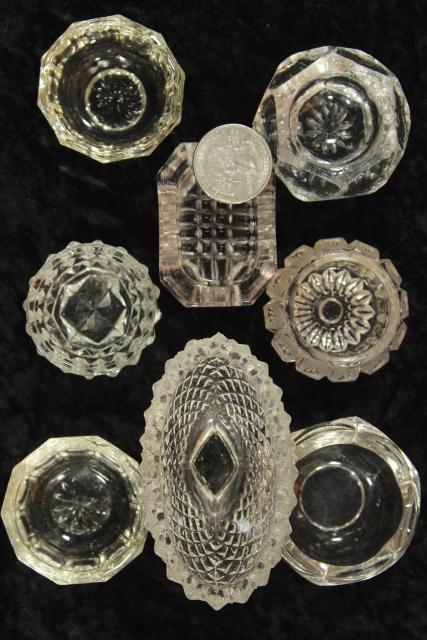photo of 50+ antique and vintage pressed pattern glass salt cellars, salts dips dishes #13