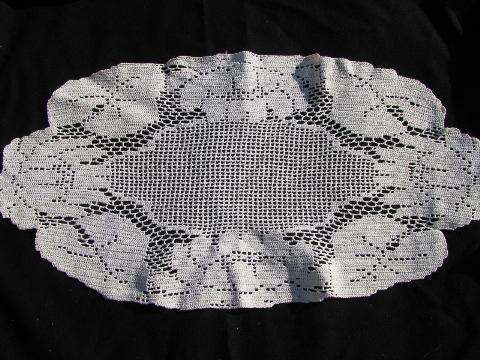 photo of 50 pcs vintage crocheted doilies & runners, huge old crochet lace doily lot #7