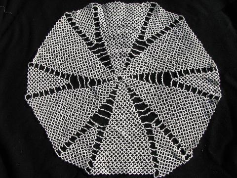 photo of 50 pcs vintage crocheted doilies & runners, huge old crochet lace doily lot #8