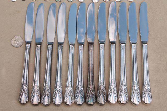 photo of 50+ pieces vintage 1940s silver plate flatware, Avalon Wm Rogers International silverware #5