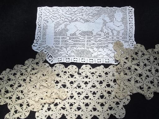 photo of 50+ pieces vintage lace work pieces, mats, crochet doilies, chair sets #3