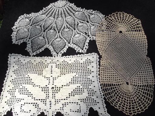 photo of 50+ pieces vintage lace work pieces, mats, crochet doilies, chair sets #4