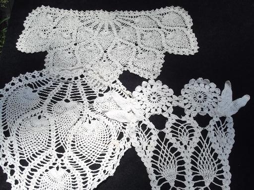 photo of 50+ pieces vintage lace work pieces, mats, crochet doilies, chair sets #5