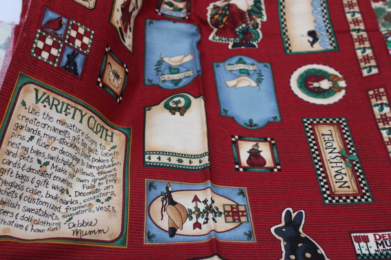 photo of 50 plus pieces lot 1990s Christmas holiday season print quilting cotton fabric a half yard or more #5