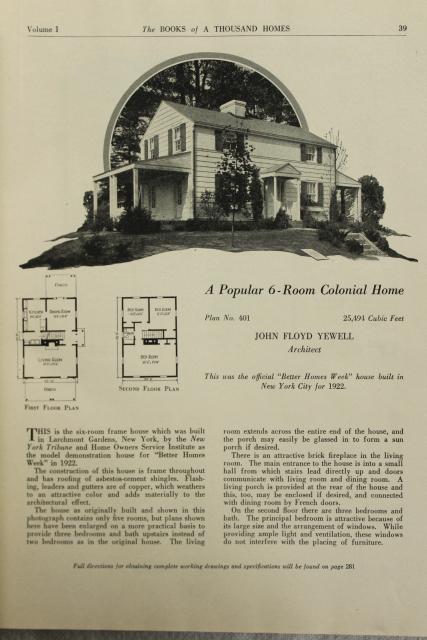 photo of 500 small house design plans vintage early 1900s 20s 30s, book of tiny houses cottages #8