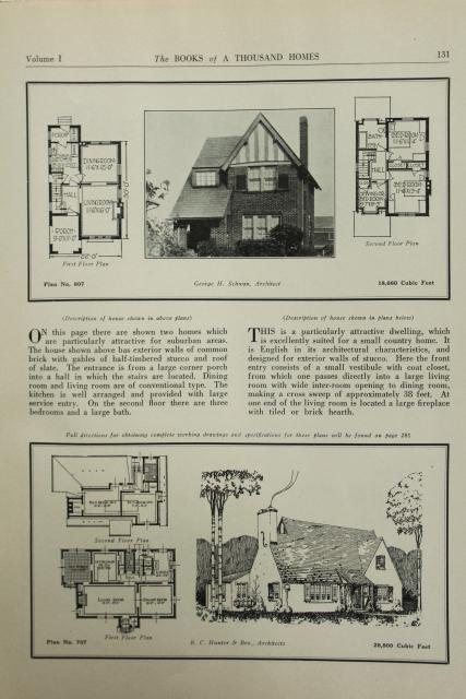 photo of 500 small house design plans vintage early 1900s 20s 30s, book of tiny houses cottages #9