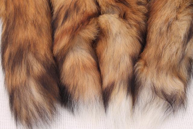 photo of 50s 60s furs, fluffy soft red fox fur tails for cabin decor or vintage charm fashion accessories #3